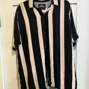 Hollister Pink Striped Shirt Mens XL